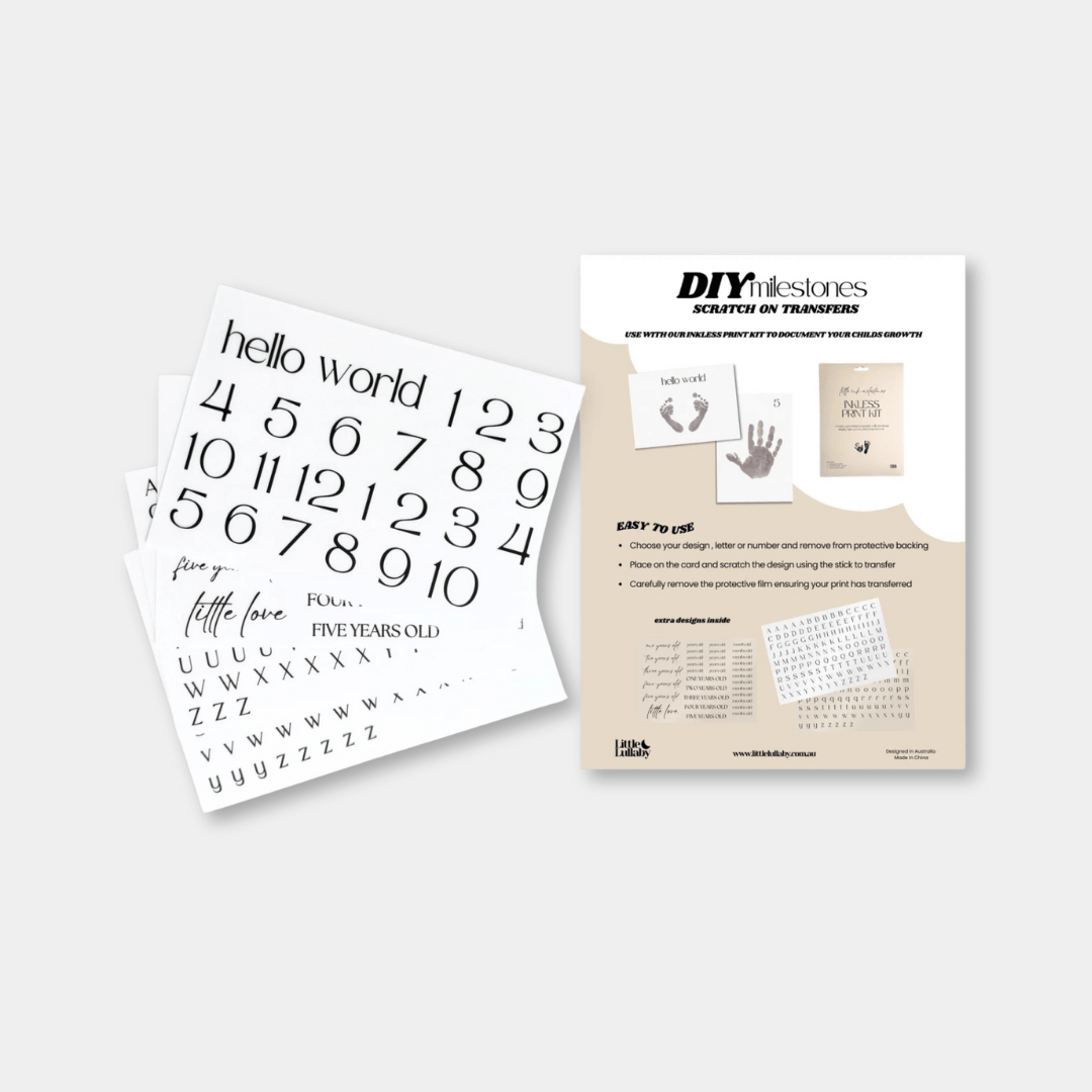 DIY Milestones - Scratch On Transfers - The Birth Store - Little Lullaby