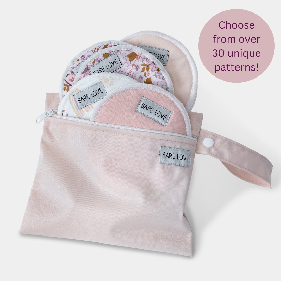 Reusable Nursing Pads - 4 Pairs + Wet Bag Bundle - The Birth Store-Bare Love