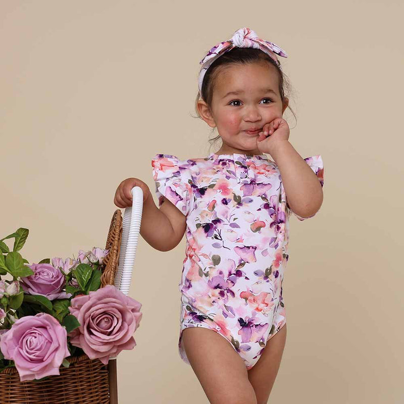 Short Sleeve Organic Bodysuit with Frill - The Birth Store - Snuggle Hunny
