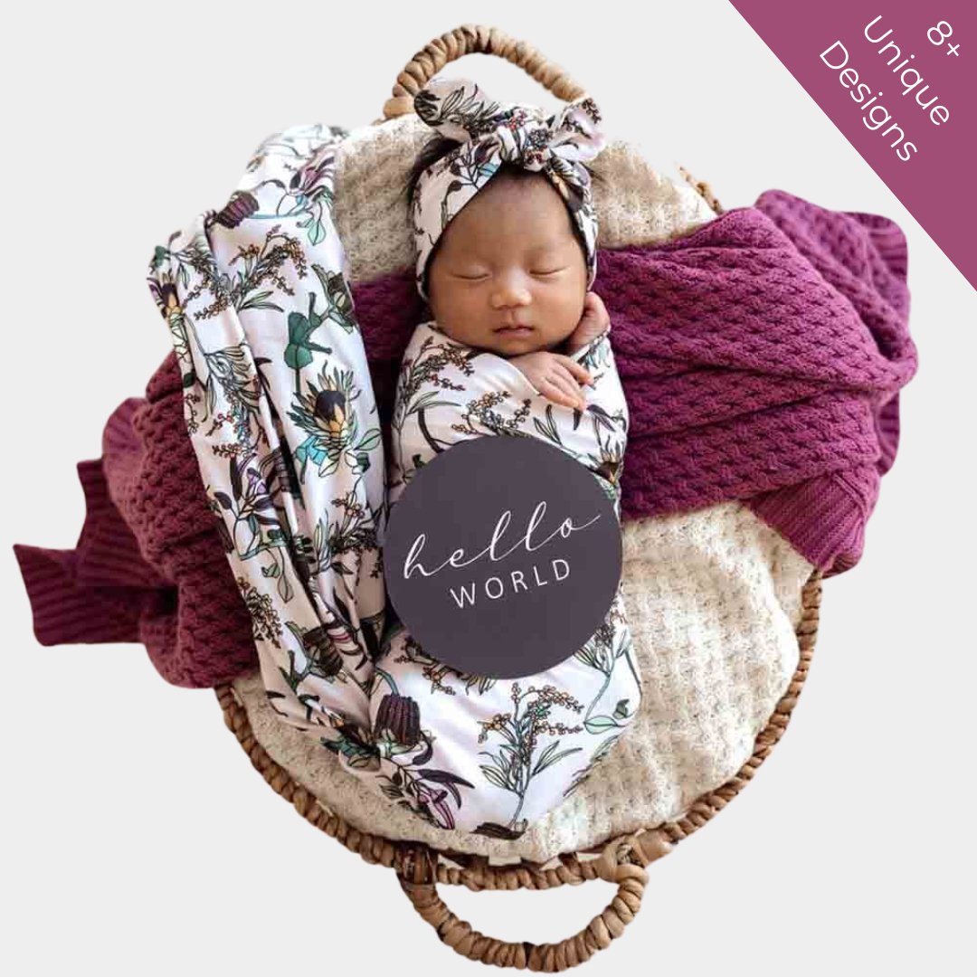 Snuggle Hunny Wrap & Top Knot Sets - Various Styles - The Birth Store-Snuggle Hunny